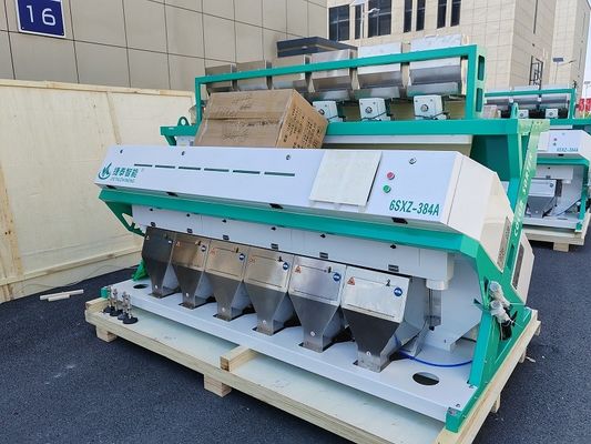 6 Rutschen 384 kanalisiert Genauigkeit 220V/50Hz der Korn-Sortierer-Maschinen-4-8T/H ≥99.99%